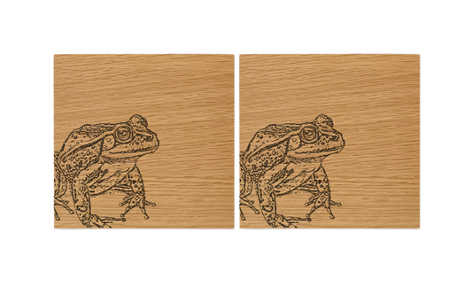 Frog Oak Coasters - Set of 2