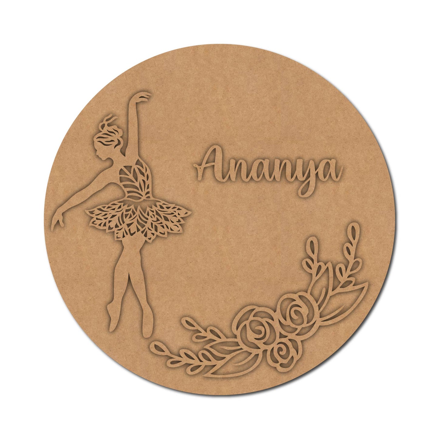 Dancing Girl Flower Nameplate Design 1