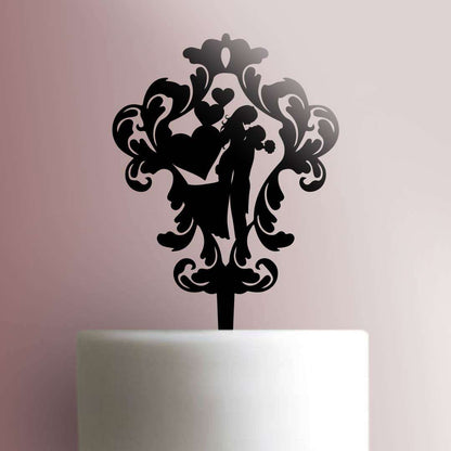 Wedding Couple Damask - Acrylic Cake Topper