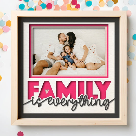 Family Is Everything - 9 x 9 Inch Frame - 1, 2, 3 or 6 photos / Multi Colour