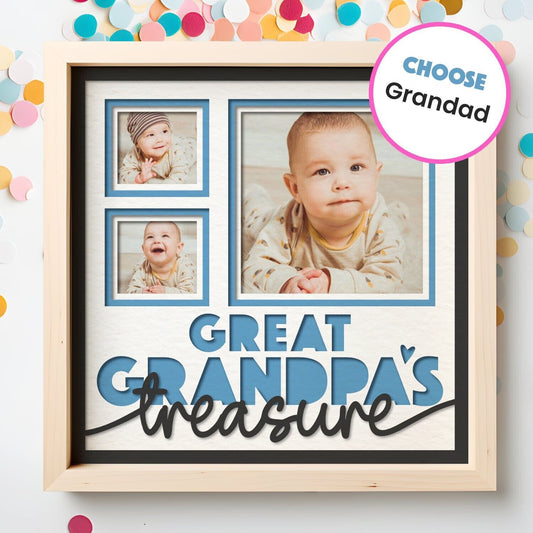 Great Grandpas (Grandads) Treasure(s) - 9 x 9 Inch Frame - 1, 2, 3 or 6 photos
