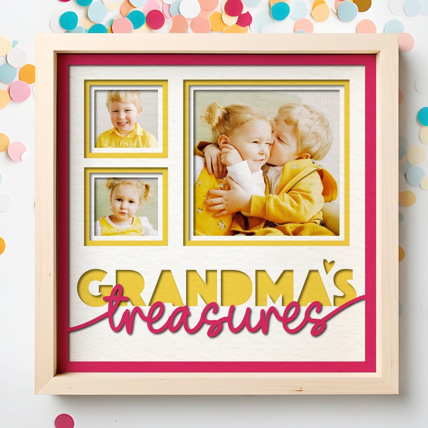 Grandmas Treasure(s) - 9 x 9 Inch photo Frame - 1, 2, 3 or 6 photos