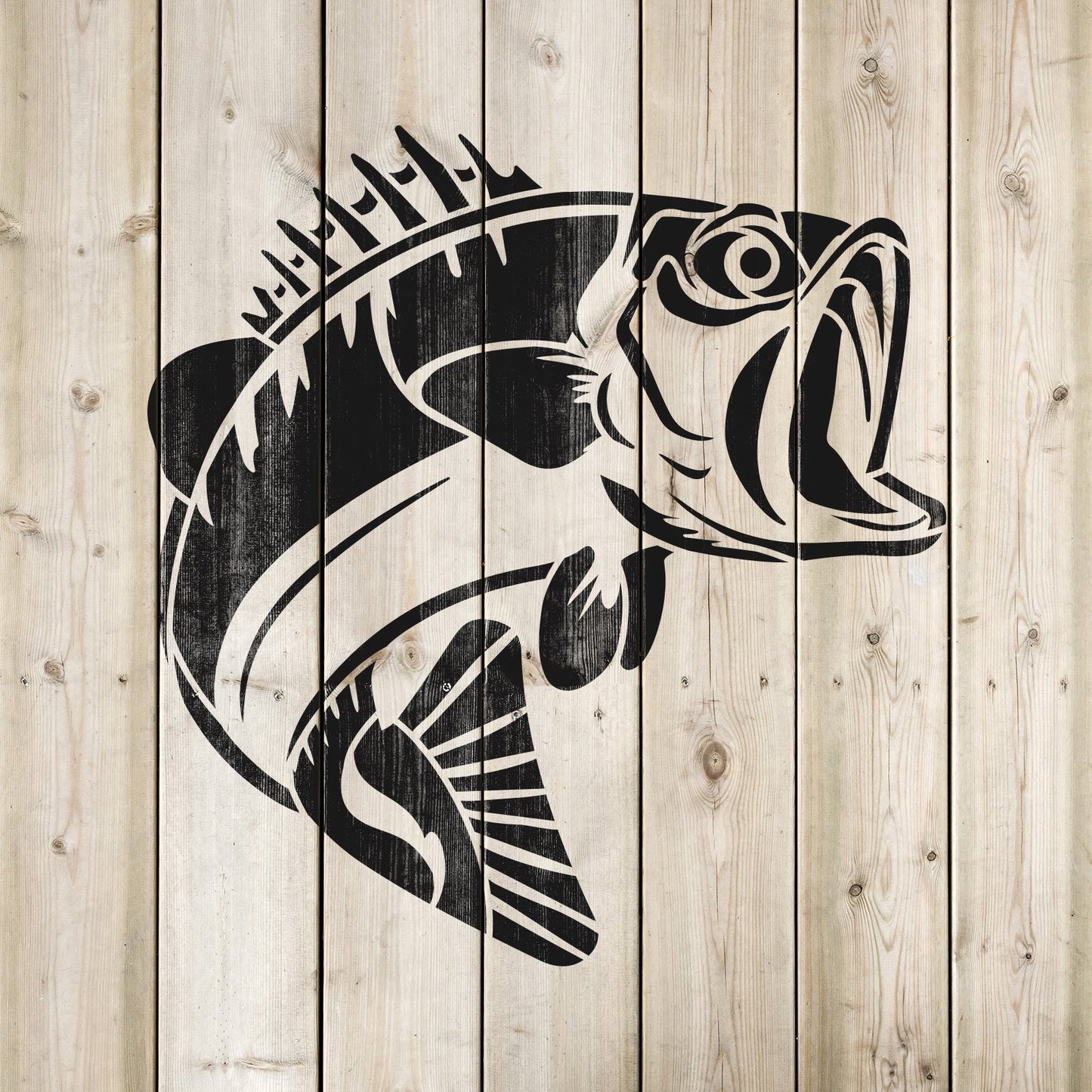 Bass Fish Stencil