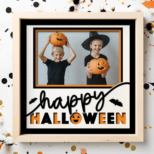 Happy Halloween : - 9 x 9 Inch Frame - 1, 2, 3 or 6 photos / Multi Colour