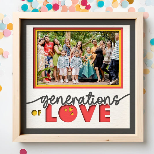 Generations of Love : - 9 x 9 Inch Frame - 1, 2, 3 or 6 photos / Multi Colour
