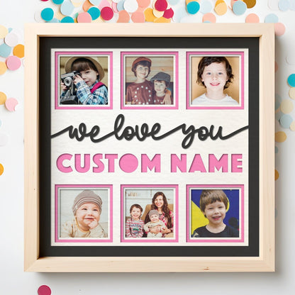 I / We Love You - 9 x 9 Inch Frame - 1, 2, 3 or 6 photos / Multi Colour