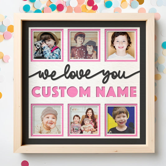 I / We Love You - 9 x 9 Inch Frame - 1, 2, 3 or 6 photos / Multi Colour