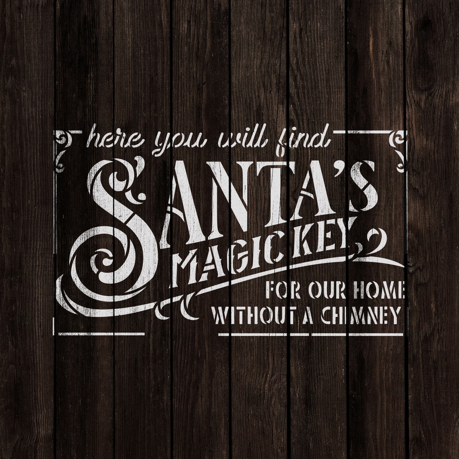 Santa's Magic Key Stencil