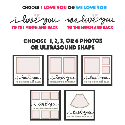 Love You To The Moon - 9 x 9 Inch Frame - 1, 2, 3 or 6 photos / Multi Colour