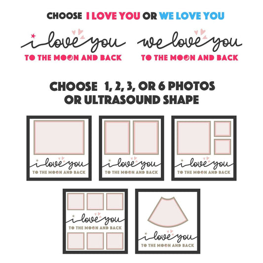 Love You To The Moon - 9 x 9 Inch Frame - 1, 2, 3 or 6 photos / Multi Colour