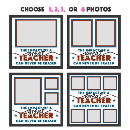 Impact of a Teacher - 9 x 9 Inch photo Frame - 1, 2, 3 or 6 Photos/Customisable