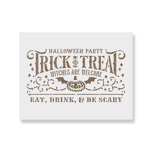 Trick Or Treat Halloween Party Stencil