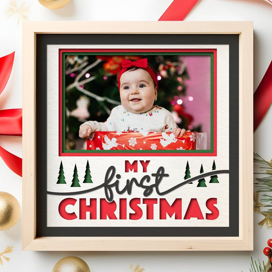 My First Christmas - 9 x 9 Inch Frame - 1, 2, 3 or 6 photos / Multi Colour