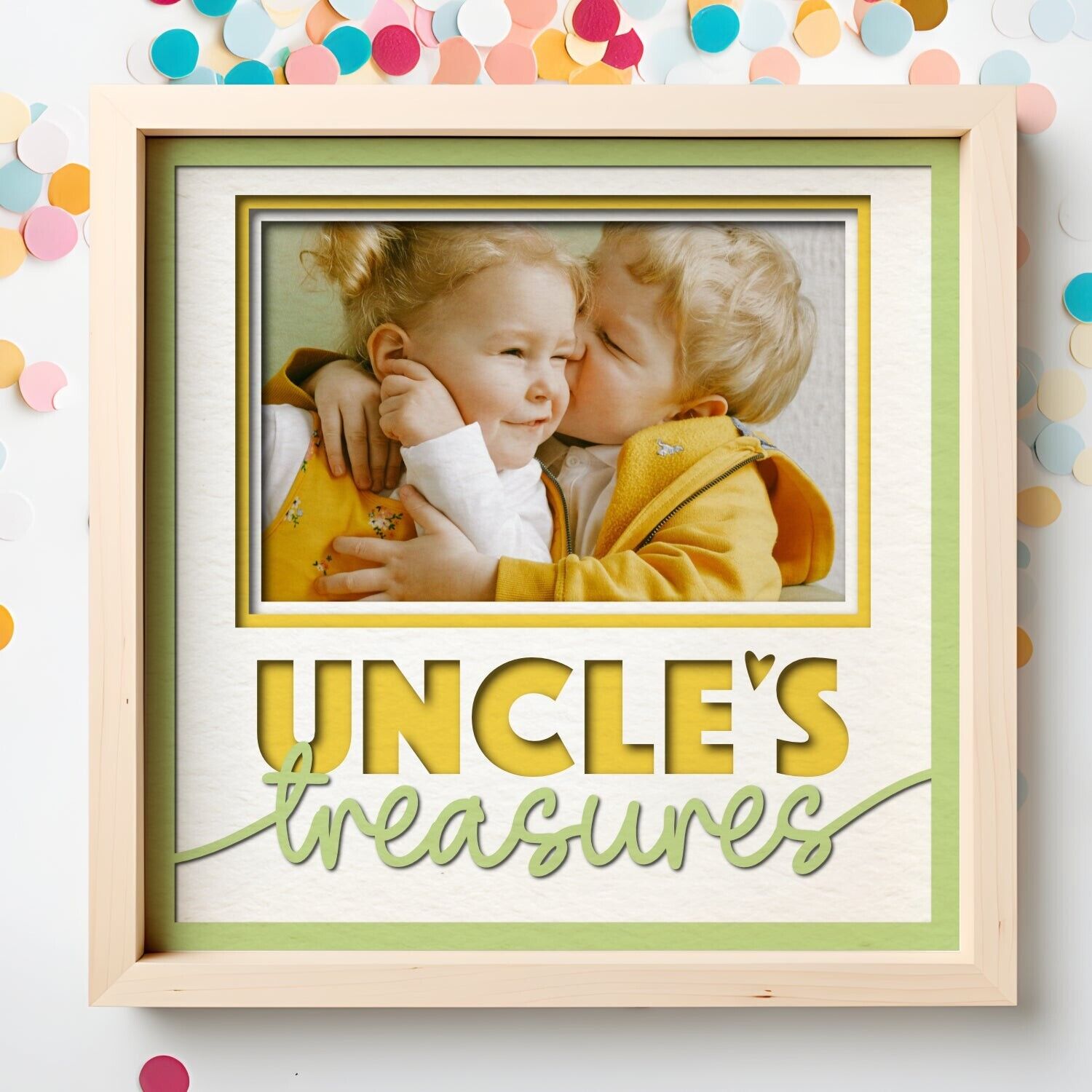 Uncles Treasure(s) - 9 x 9 Inch photo Frame - 1, 2, 3 or 6 photos / Multicolour